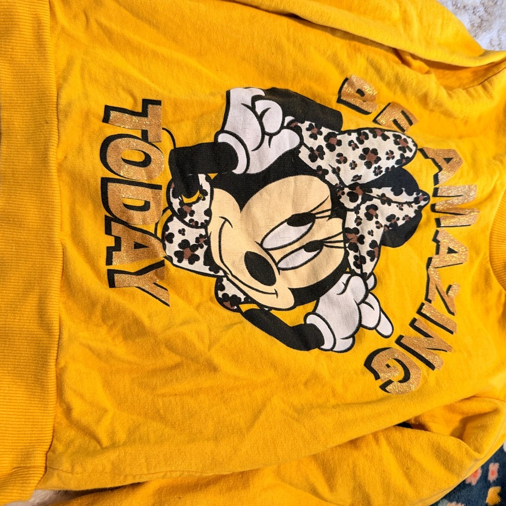 Disney Yellow Minnie Mouse Kids Sweatshirt